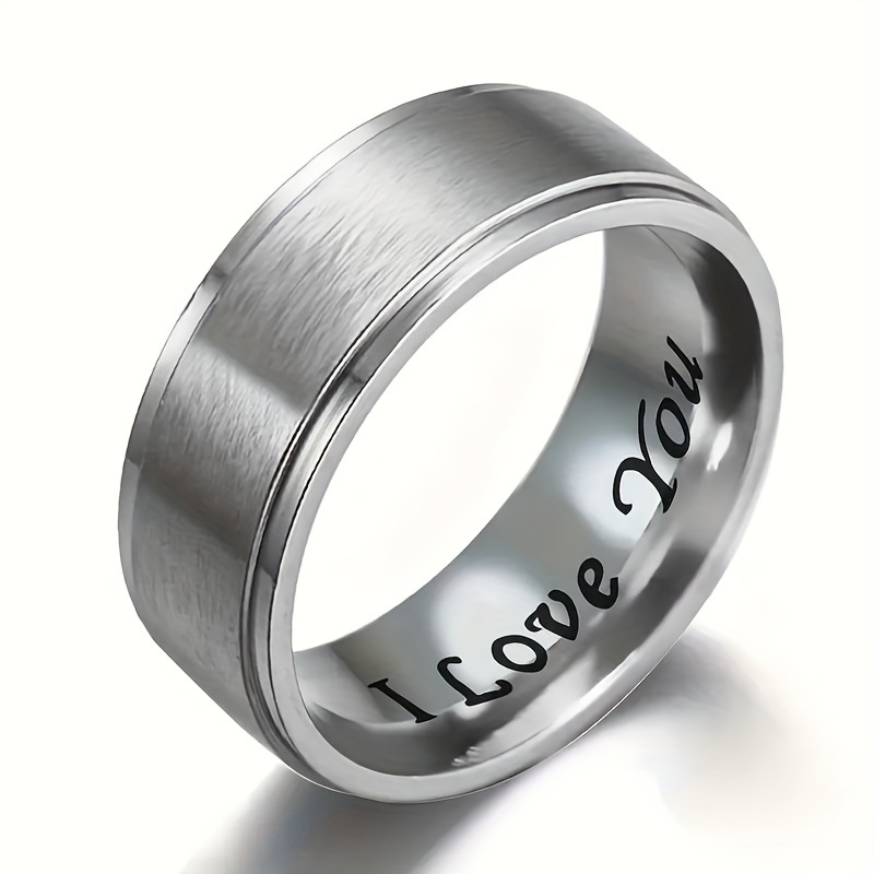 'I Love You' Stainless Steel Ring - Anniversary Gift